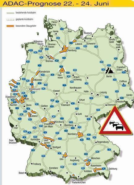 Der ADAC rechnet auf den deutschen Autobahnen zum Wochenende hin mit etlichen Verkehrsbehinderungen. Foto: Auto-Reporter/ADAC